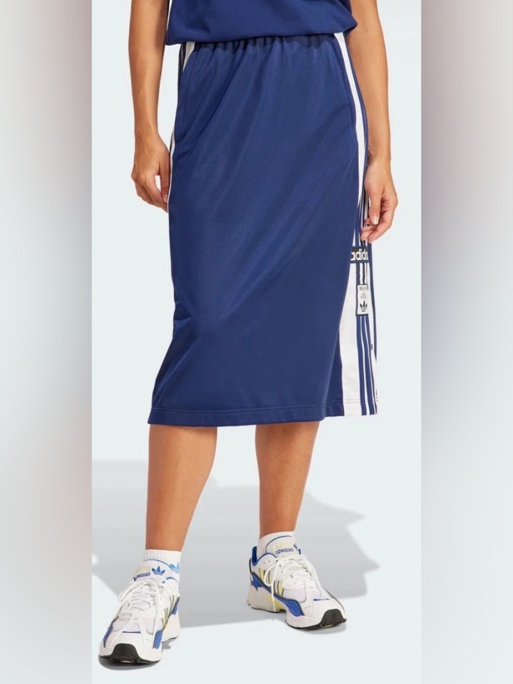 Adidas Originals Adibreak Breakaway Skirt Black/White Snap Side 3-Stripes, Large